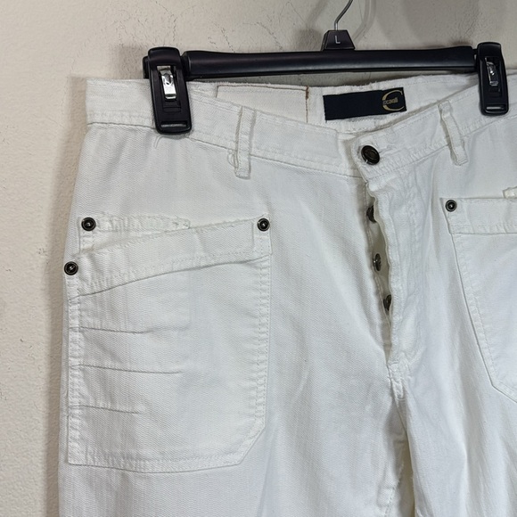 (R4) JUST CAVALLI Jeans white Low rise Flared leg men's size 56/30US - Picture 2 of 15